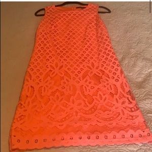 Coral lace dress